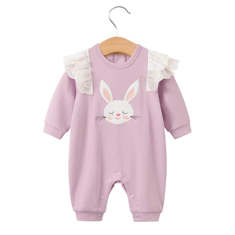 Girl Baby Bodysuit Baby Pink Little Princess Harper Newborn Cute Rabbit Print Creeper